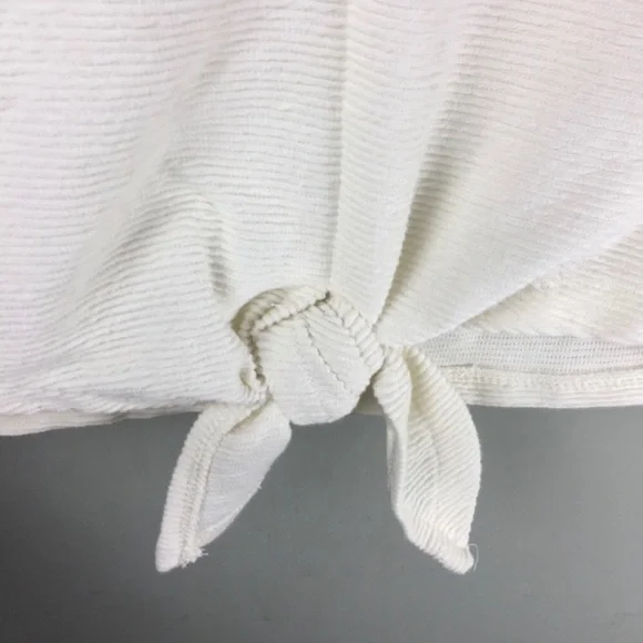 Madewell Texture & Thread Jacquard Tie Front Long Sleeve Cream Top Size Small - Picture 6 of 10